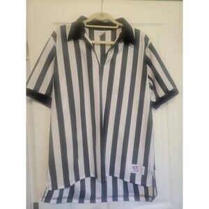 Vintage Cliff Keen Athletic Referee Ref Shirt XL Mens Black White Stripe XL